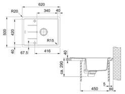 Franke Basis BFG 611-62 Steingrau Granitspüle
