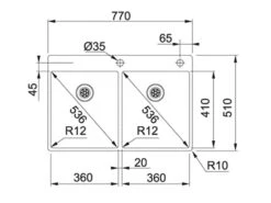 Franke Box BXX 220-36-36 A - 127.0476.702 Edelstahlspüle Exzenterbetätigung