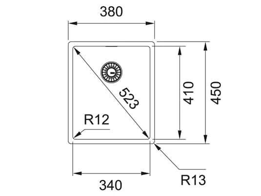 Franke Box BXX 110-34 Edelstahlspüle Glatt - 122.0374.690 Unterbau – Bild 5