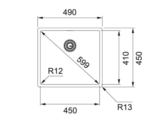 Franke Box BXX 110-45 Edelstahlspüle Glatt - 122.0375.260 Unterbau – Bild 2