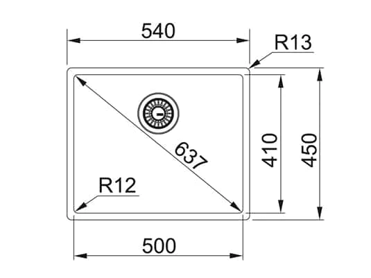 Franke Box BXX 110-50 Edelstahlspüle Glatt- 122.0375.274Unterbau – Bild 3