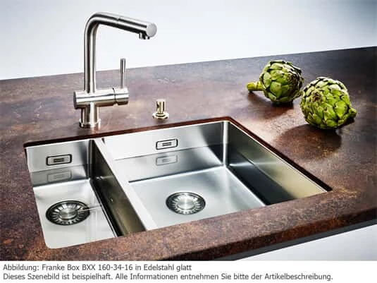 Franke Box BXX 160-34-16 Edelstahlspüle Glatt - 122.0375.282 Unterbau – Bild 5