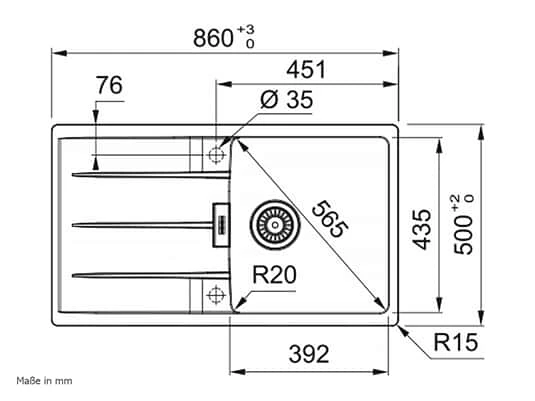 Franke Centro CNG 611-86 Cashmere - 114.0682.502 Granitspüle Exzenterbetätigung – Bild 4