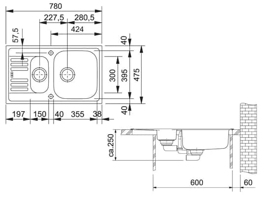 Franke Euroform EFX 651-78 Edelstahlspüle Glatt - 101.0043.207 – Bild 2
