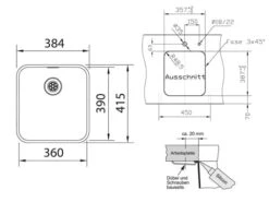 Franke Epos EOX 110-36 Edelstahlspüle Glatt