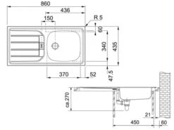 Franke Euroset ESN 614 Nova Edelstahlspüle Seidenmatt - 101.0302.470