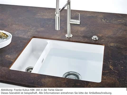 Franke Kubus KBK 160 Magnolia - 126.0335.884 Keramikspüle – Bild 3