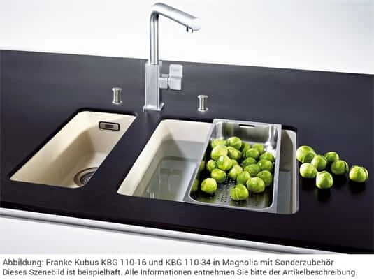 Franke Kubus KBG 110-34 Chocolate - 125.0478.110 Granitspüle Handbetätigung