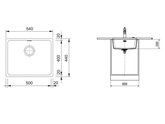 Franke Kubus KBG 110-50 Steingrau - 11734 Granitspüle Exzenterbetätigung – Bild 5