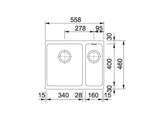 Franke Kubus KBG 160 Glacier - 11907 Granitspüle Handbetätigung – Bild 3