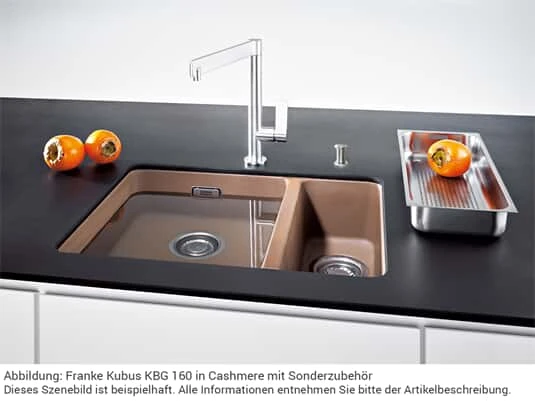 Franke Kubus KBG 160 Glacier - 11907 Granitspüle Handbetätigung – Bild 5
