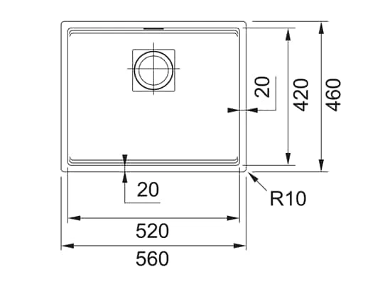 Franke Kubus 2 KNG 110-52 Steingrau - 125.0512.507 Granitspüle Exzenterbetätigung – Bild 3
