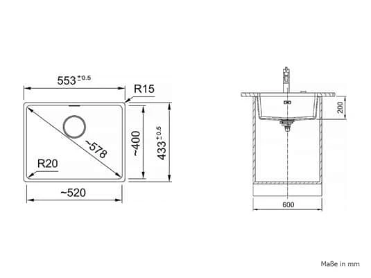 Franke Maris MRG 110-52 Cashmere - 125.0683.183 Granitspüle Handbetätigung – Bild 2
