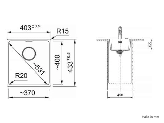 Franke Maris MRG 110-37 Onyx - 125.0683.056 Granitspüle Exzenterbetätigung – Bild 2