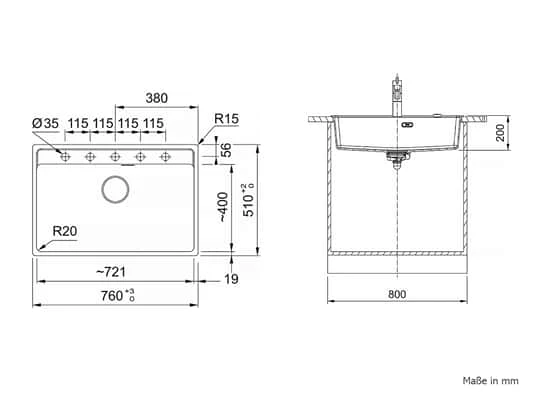 Franke Maris MRG 610-72 A Black Matt - 114.0658.305 Granitspüle – Bild 2
