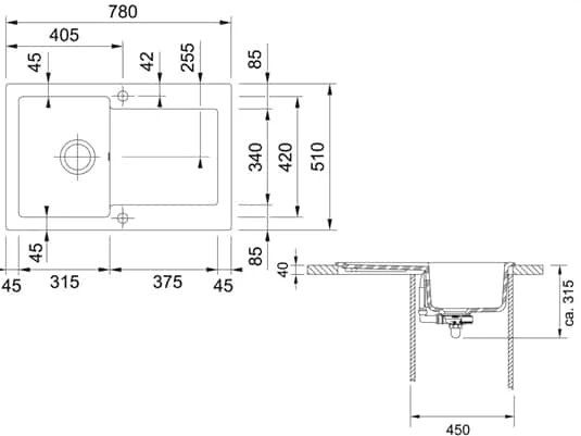 Franke Maris MRK 611-78 Onyx Keramikspüle – Bild 3