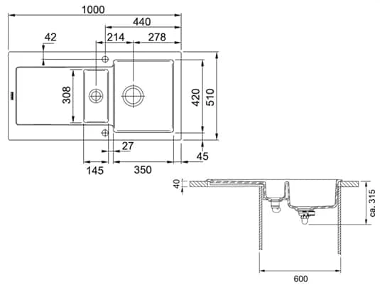Franke Maris MRK 651-100 Onyx Keramikspüle – Bild 5