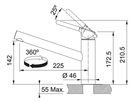 Franke Orbit Steingrau – 115.0623.140 Hochdruckarmatur – Bild 2