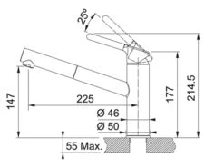 Franke Orbit Chrom – 115.0623.149 Niederdruckarmatur