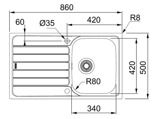 Franke Spark SKX 211-86 - 127.0464.379 Edelstahlspüle Exzenterbetätigung – Bild 2