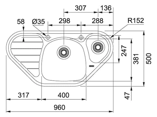 Franke Spark SKX 651-E Edelstahlspüle Gebürstet - 11022 – Bild 2