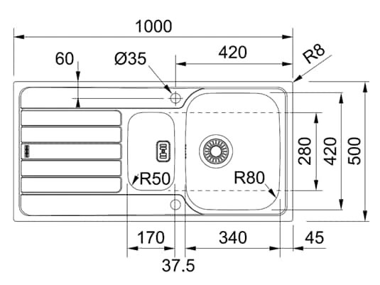 Franke Spark SKX 681 - 101.0464.000 Edelstahlspüle