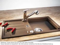 Franke Strata STG 614-78 Onyx - 114.0303.666 Granitspüle Stopfenventil
