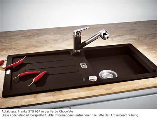 Franke Strata STG 614 Cashmere - 114.0302.763 Granitspüle Exzenterventil – Bild 5